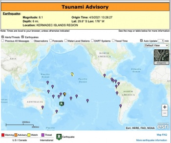 En Nueva Zelanda se registra un nuevo Terremoto de 8.1 grados, alertan de un posible tsunami