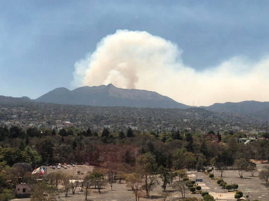 Se registra incendio forestal en zona del Ajusco, al sur de CDMX