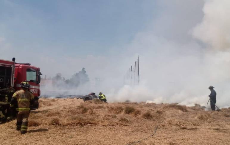 Reportan incendio en área de pastizal en la UAM Xochimilco