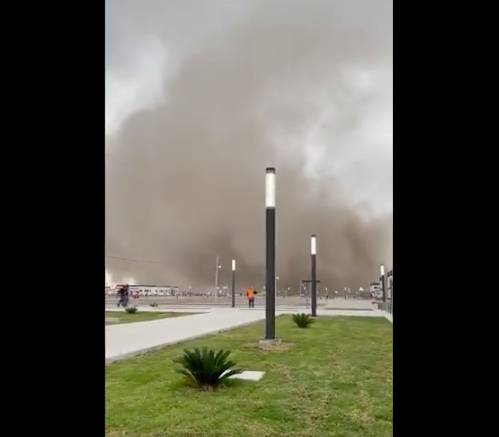 Se produce tolvanera en Aeropuerto de Santa Luc&iacute;a; Sedena descarta da&ntilde;os