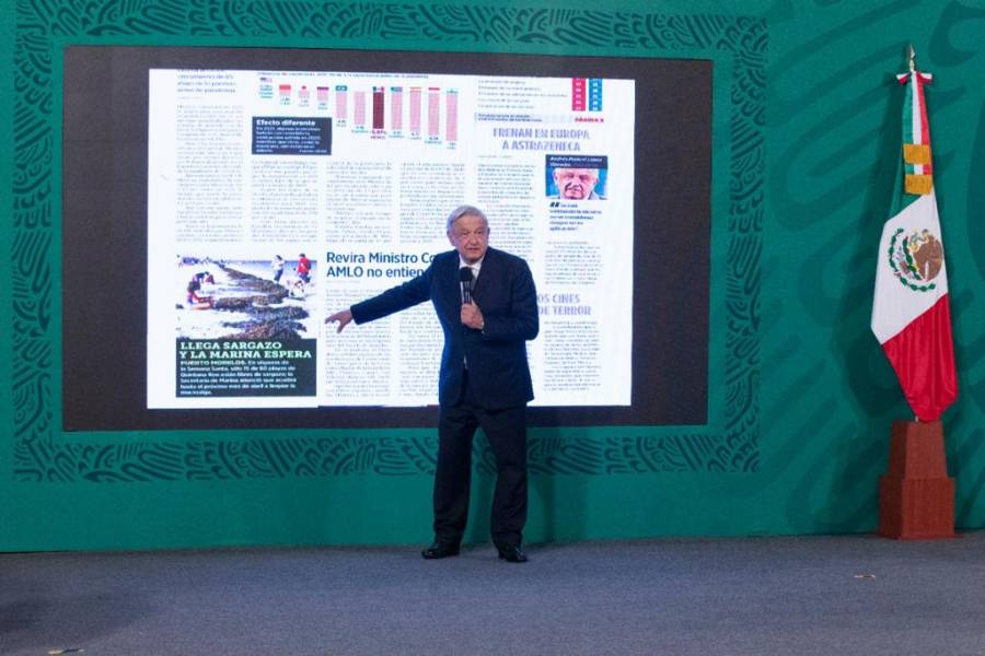 AMLO desmiente presencia de sargazo en el Caribe