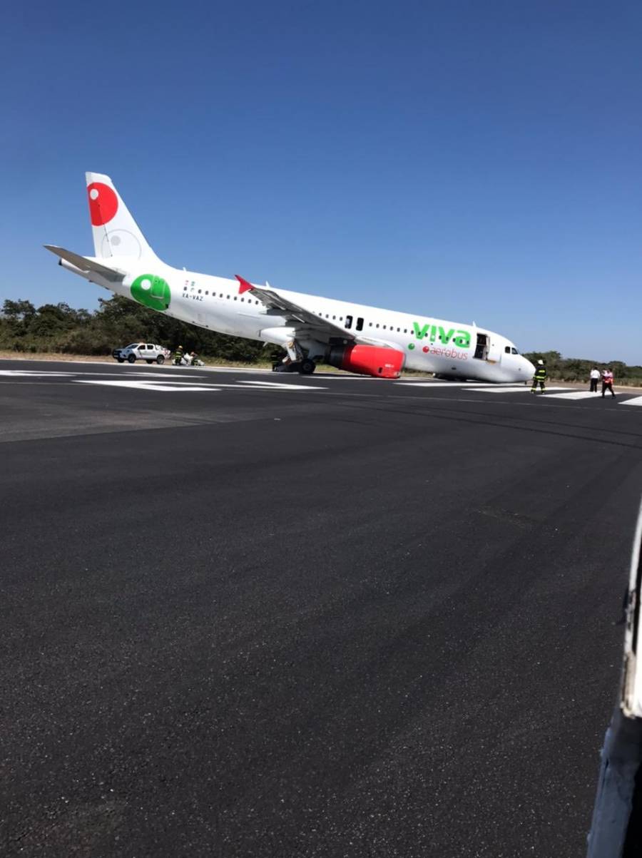Registra incidente avi&oacute;n de Viva Aerob&uacute;s en Puerto Vallarta
