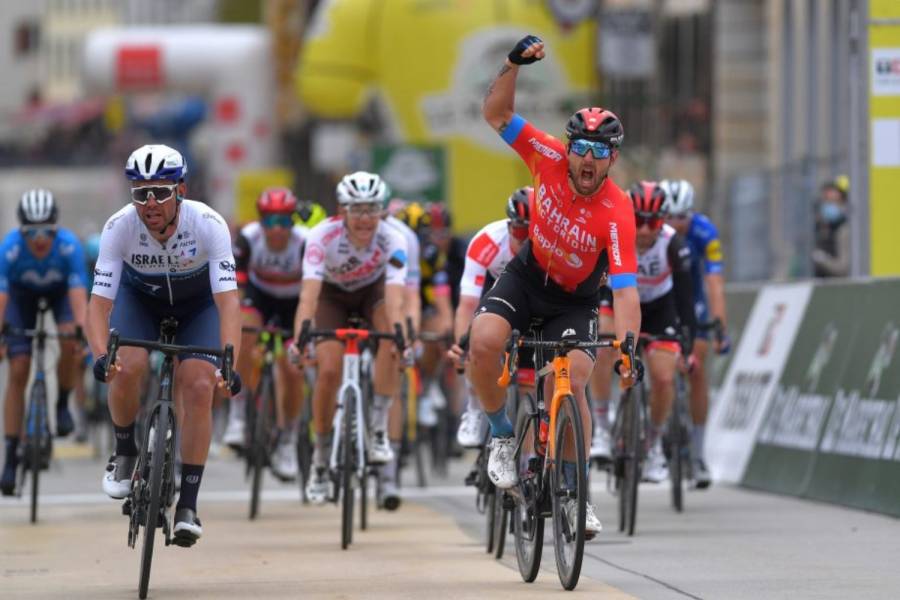 Sonny Colbrelli consiguió su primer triunfo en la segunda etapa de la Vuelta a Romandía