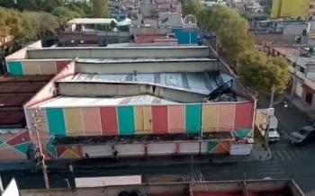 Granizada en CDMX tir&oacute; techo de mercado La Moderna