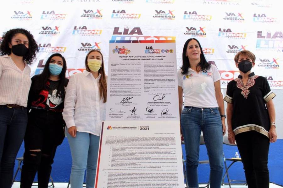 Lía Limón suscribe Alianza por la niñez en Álvaro Obregón