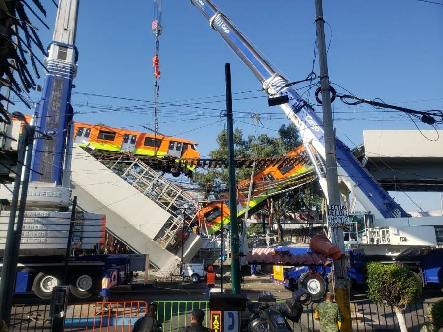 Inician peritajes por colapso en Línea 12 del Metro