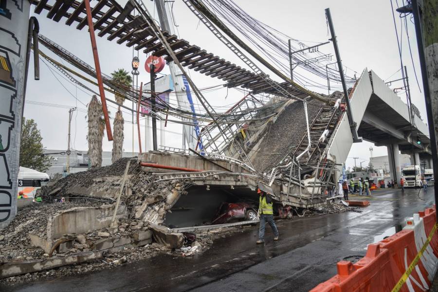 Inicia remoción de escombros, tras derrumbe de Línea 12