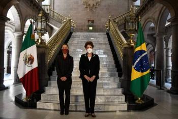 Sheinbaum recibe a expresidenta de Brasil, Dilma Rousseff