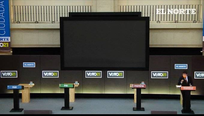 ¡Es real! En Nuevo León, Samuel García debate solo; los demás candidatos no se presentan