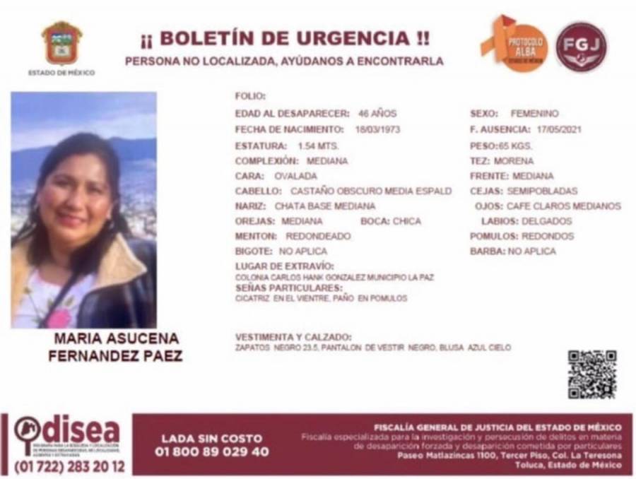 Alerta Odisea por María Asucena Fernández, vista en colonia Carlos Hank González, La Paz