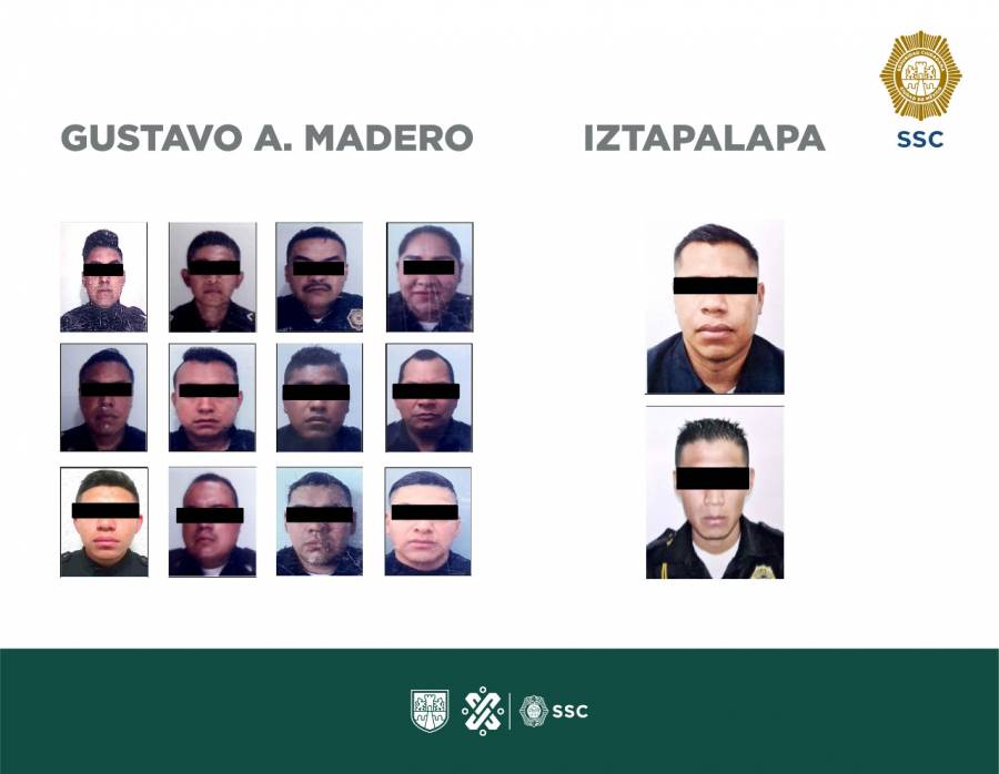 SSC aprehende a 14 policías por delitos de extorsión y robo