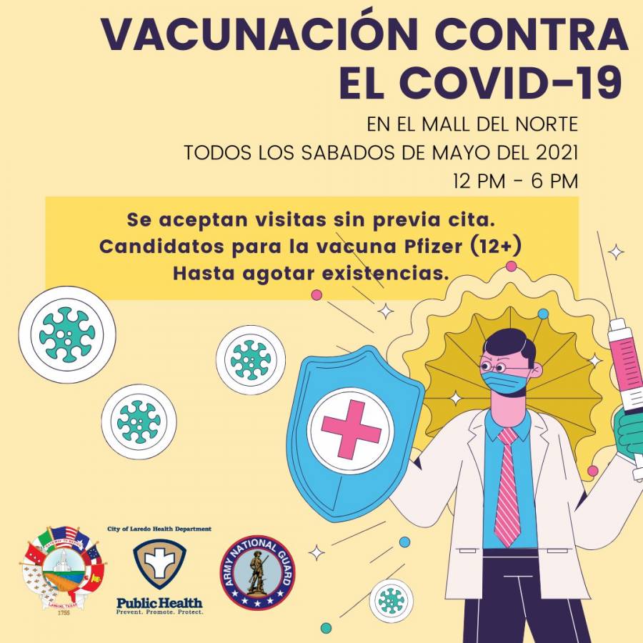 Laredo invita a mexicanos a ir a vacunarse contra la Covid-19