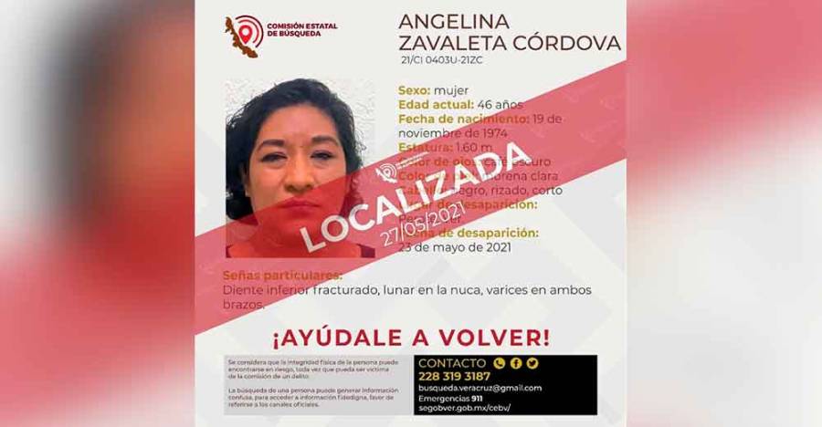 Encuentran con vida a Angelina Zavaleta Córdoba, regidora de Perote