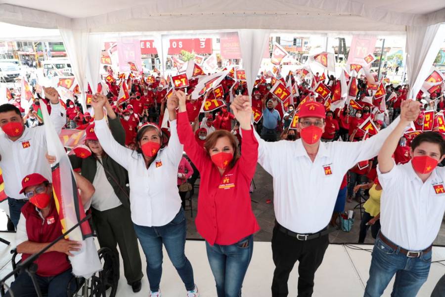 Angélica Rivadeneyra, candidata del PT en Naucalpan, realiza cierre de campaña