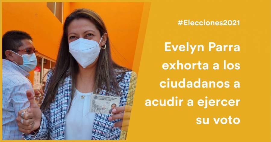 Evelyn Parra vota en Venustiano Carranza, pide a la ciudadanía ejercer su voto
