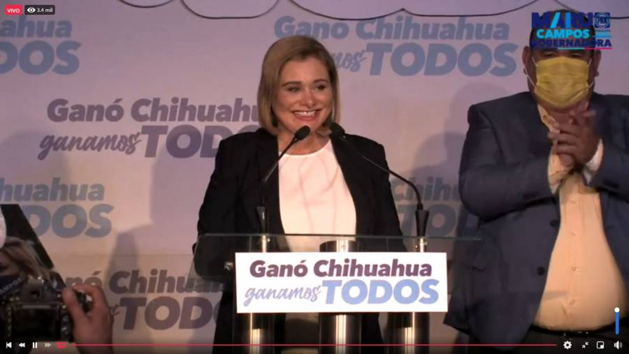 En Chihuahua, Maru Campos dice haber ganado gubernatura