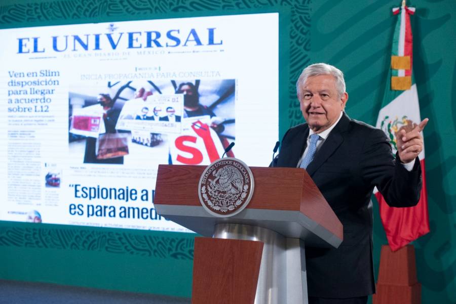 Es falso, dice AMLO sobre el espionaje a periodistas