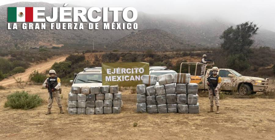 En Baja California, el Ejército asegura más de 800 kilogramos de droga