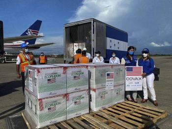 El Salvador recibe 1.5 millones de vacunas contra Covid-19 donadas por EEUU