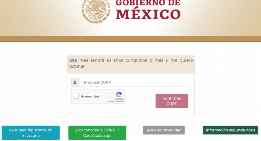 Ya pueden registrarse personas de 18 a 29 años para recibir vacuna contra Covid-19