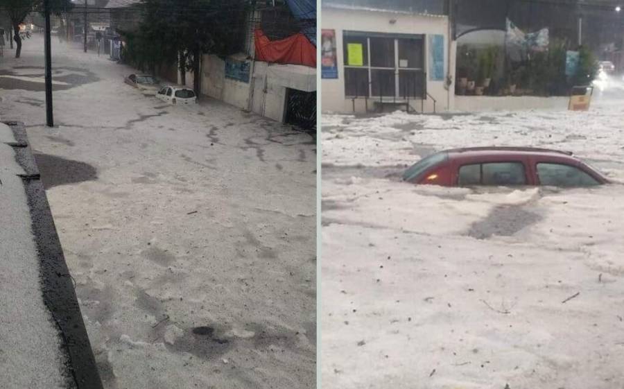 De nuevo las lluvias y el granizo inundan Atizap&aacute;n