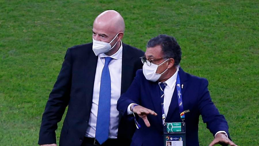 Gianni Infantino asistió a la final de la Copa América en el Maracaná