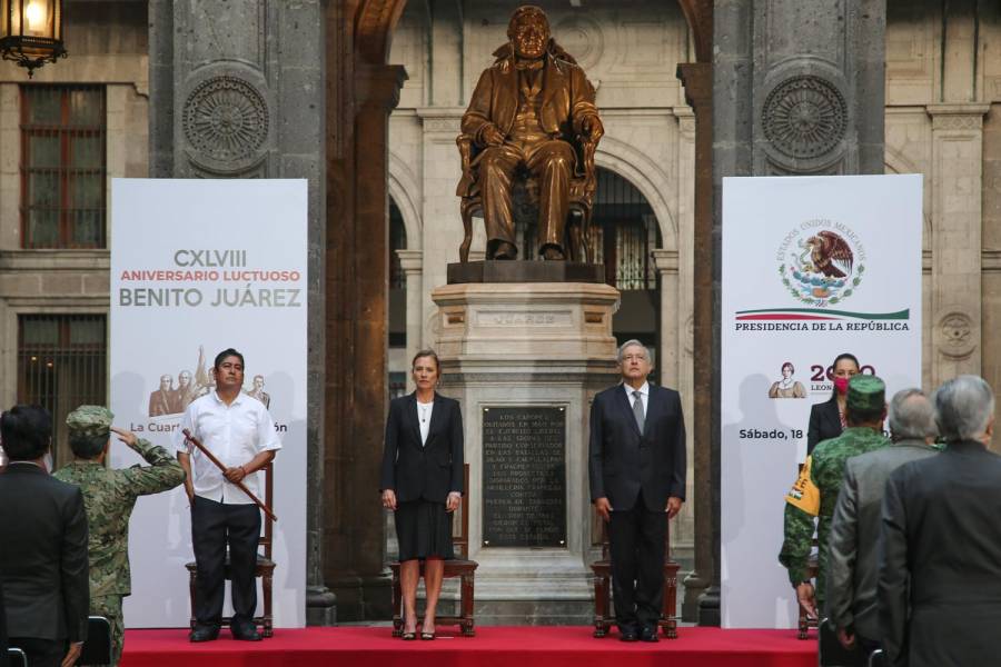 AMLO rinde honores a Benito Juárez en su 149 aniversario luctuoso