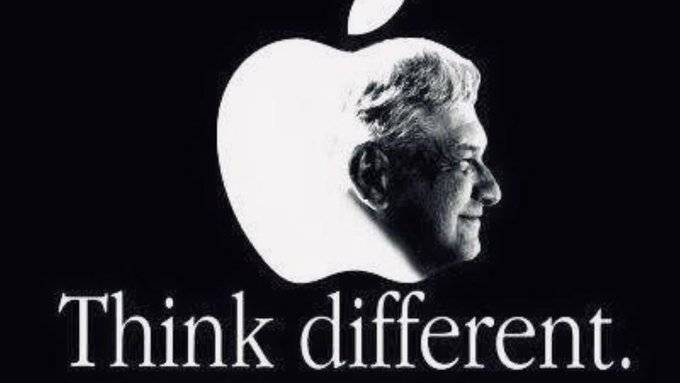 Morena edita logo de Apple y pone rostro de AMLO