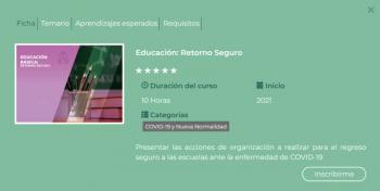 SEP: Inscripci&oacute;n al curso en l&iacute;nea Retorno Seguro ciclo escolar 2021-2022