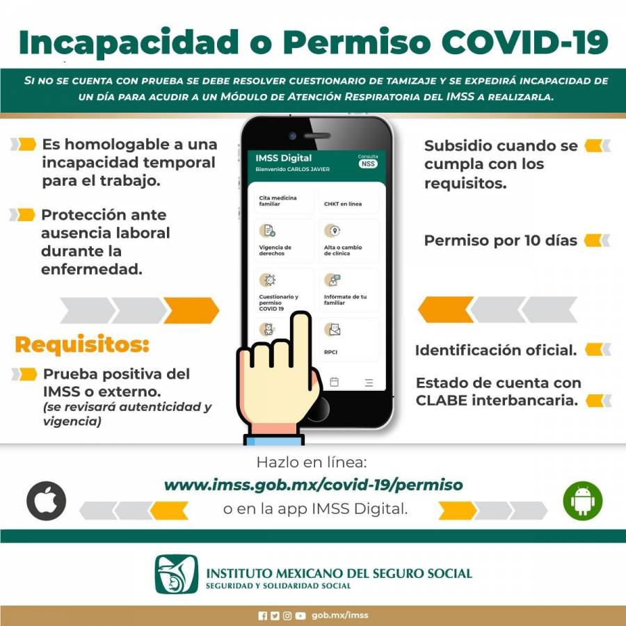 Habilita IMSS plataformas electrónicas para tramitar incapacidad por COVID-19