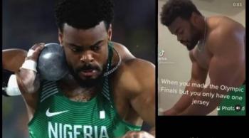 Tokio: Atleta finalista de Nigeria presume la única playera que tiene para competir