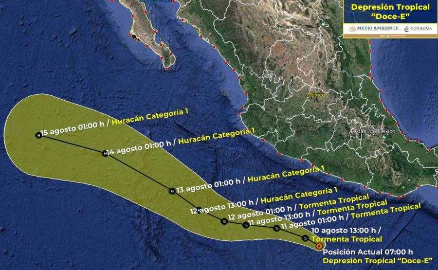 Se forma depresión tropical 14-E; afectará de la costa de Chiapas hasta Michoacán