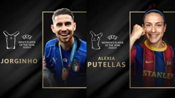 Jorginho y Alexia Putellas galardonados como mejores jugadores de la UEFA