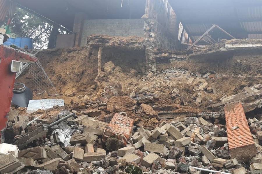 Se desgaja cerro sobre albergue para perros en Xochimilco