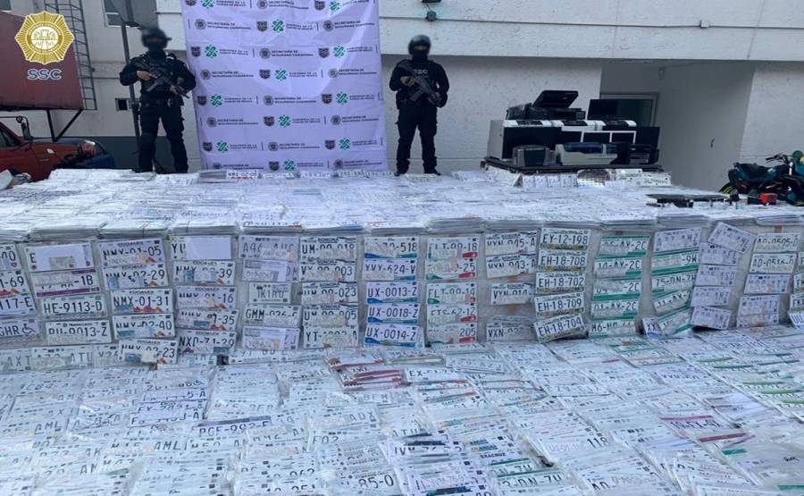 Aseguran 5 mil placas apócrifas durante operativos en Tlalpan y Coyoacán