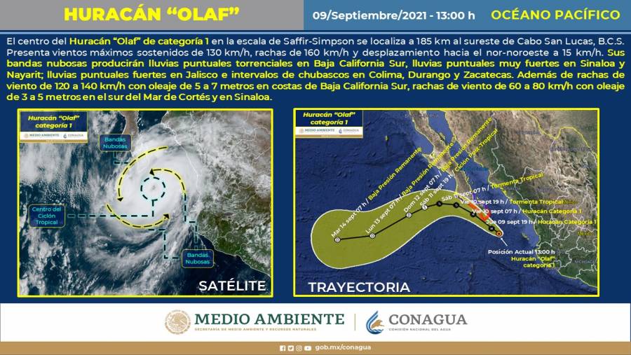 Prevén que “Olaf” toque BCS como huracán categoría 2