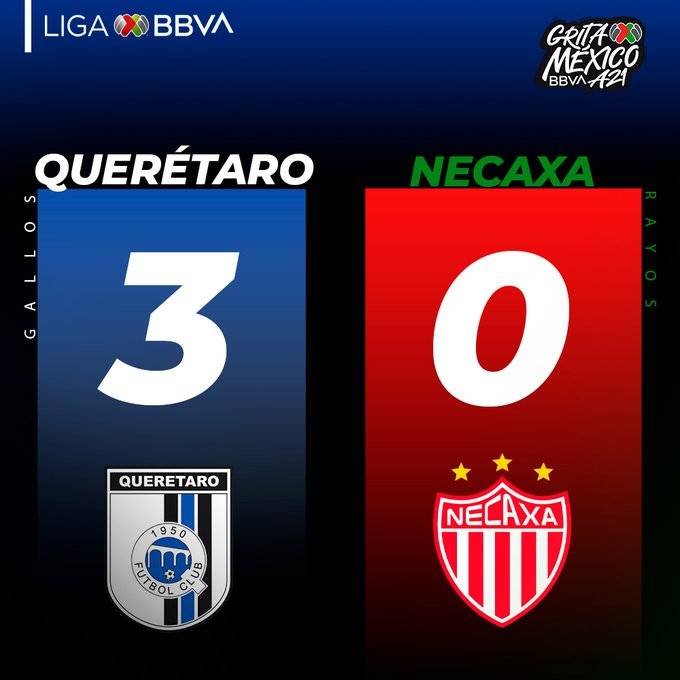 El Querétaro golea 3-0 al Necaxa en el Apertura-2021