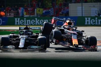 VIDEO: Lewis Hamilton y Max Verstappen protagonizan fuerte choque en el GP de Italia