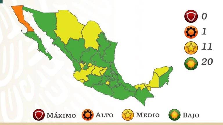 La mayoría del país está en color verde en Semáforo Covid; ningún rojo