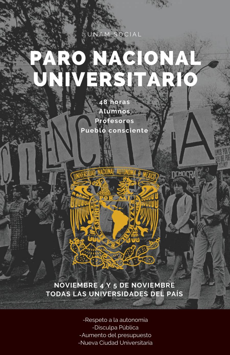 Tras ataques de AMLO, convocan a paro nacional universitario