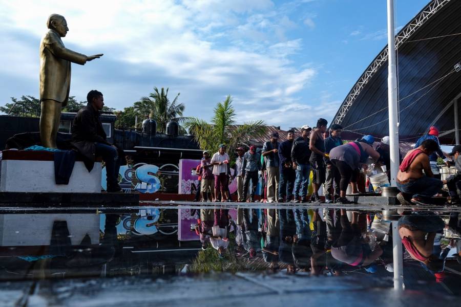 Caravana migrante llega a Matías Romero, Oaxaca