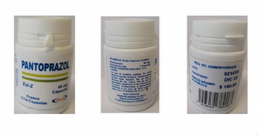 Zol-Z Pantoprazol y productos comercializados por Medzena, son irregulares: Cofepris