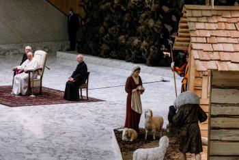 El papa agradece a Per&uacute; el pesebre donado