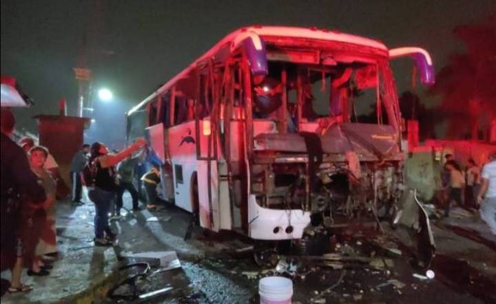 Se incendia autob&uacute;s con peregrinos en Veracruz