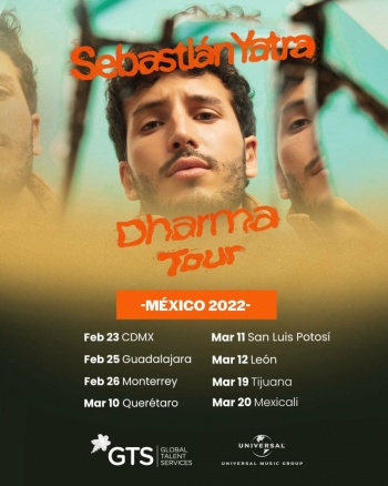 Sebastián Yatra anuncia nueve fechas de su gira por México