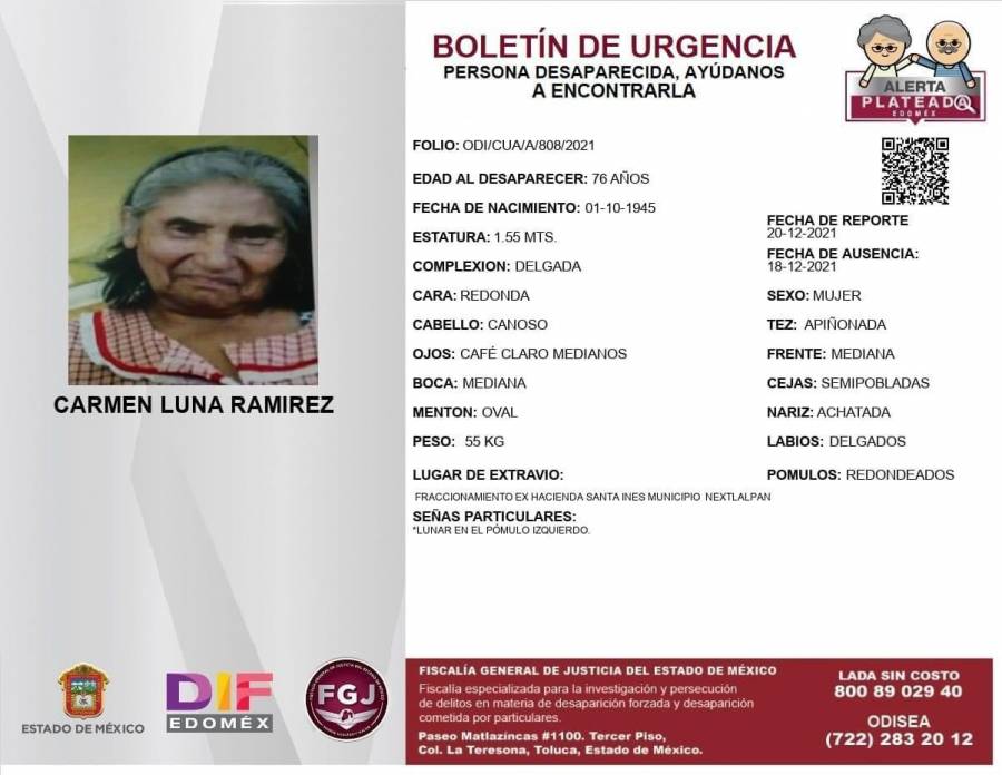 ¿Reconoces a Carmen Luna? Fue vista por última vez en Nextlalpan