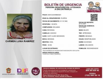 ¿Reconoces a Carmen Luna? Fue vista por &uacute;ltima vez en Nextlalpan