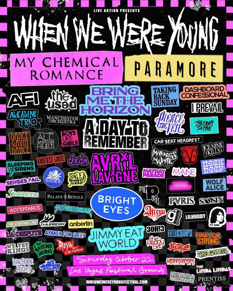 My Chemical Romance y Paramore regresan para el “When We Were Young”