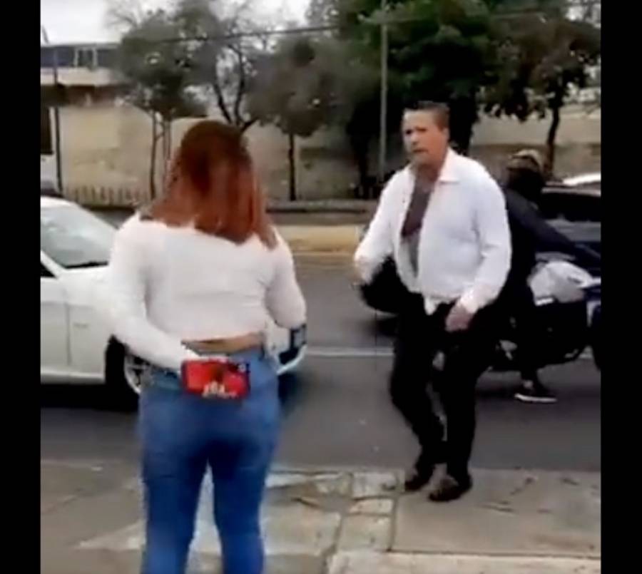 Captan a Alfredo Adame pelando a golpes con una pareja en plena vía pública
