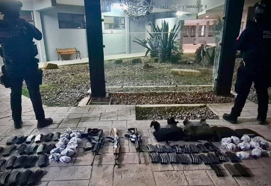 Tras enfrentamiento en Tamaulipas policías aseguran vehículos y armamento